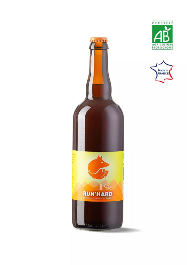 IPA beer without alcohol or gluten 75cl - RUN'HARD
