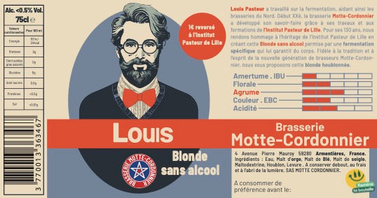 Louis 0° Motte Cordonnier blond beer 0.5% - 33 cl