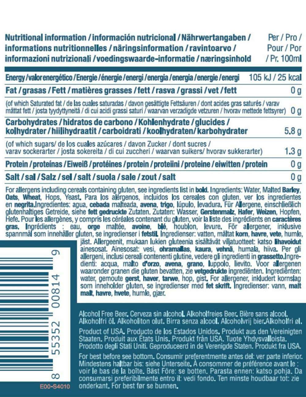 Athletic Brewing All Out Extra Dark beer without alcohol 0.4%