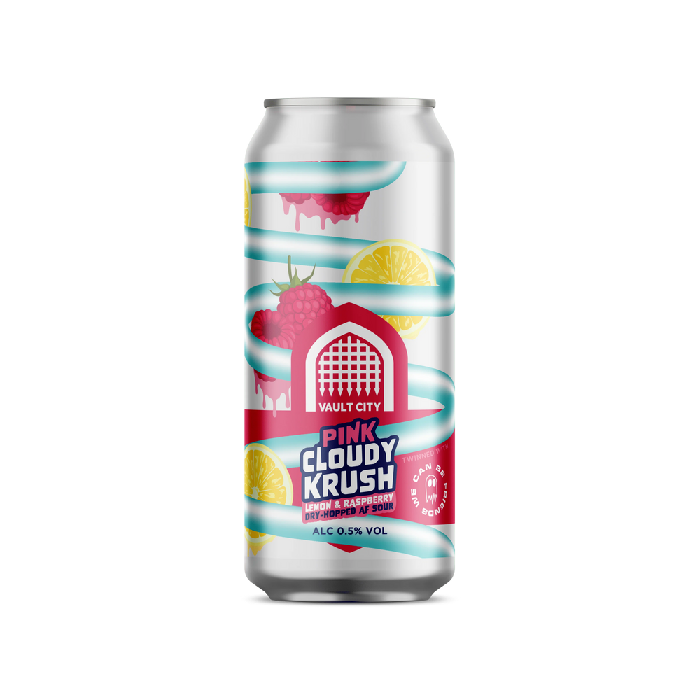 Pink Cloudy Krush Beer - Vault City alcohol free 0.5
