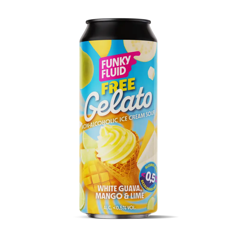 Funky Fluid Free Gelato White Guava, Mango & Lime beer without alcohol 0.5%