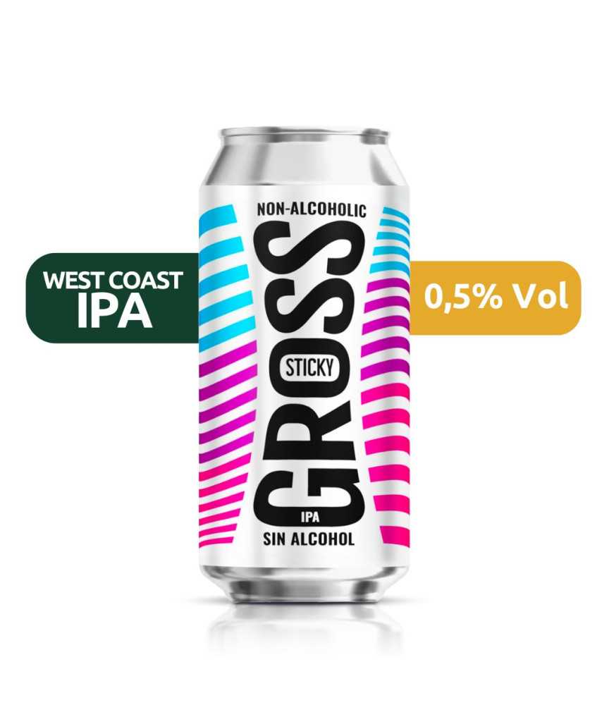Gross Sticky West Coast IPA beer without alcohol 0.5%