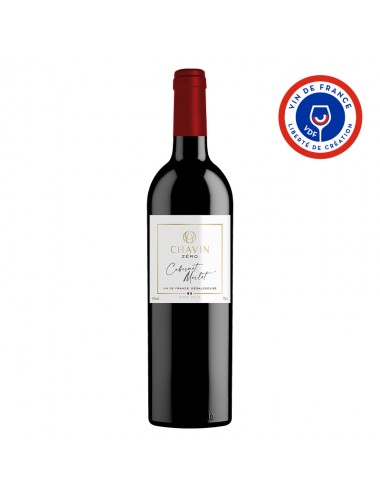 CHAVIN ZERO Cabernet & Merlot red wine - Alcohol-free French wine 0.0%