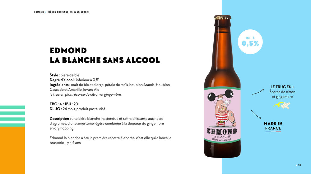 Edmond white & organic beer without alcohol 0.5%