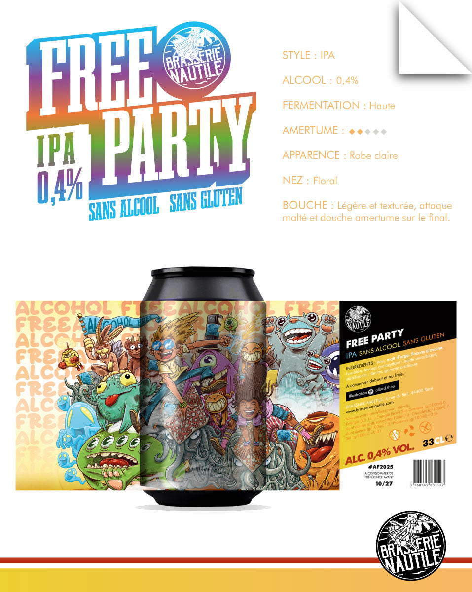 Nautile IPA beer without alcohol or gluten 0.4%